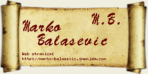 Marko Balašević vizit kartica
